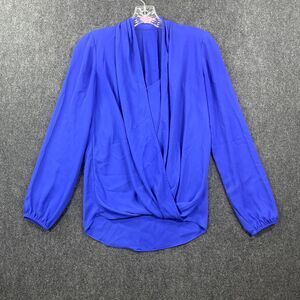 Lilly Pulitzer Blouse Womens Myah XXS Blue Long Balloon Sleeves Top